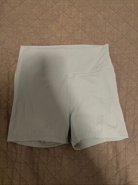 High-Rise Light Blue Gray Bike Shorts for Women